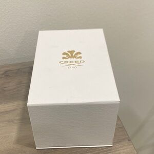 Creed Luxury White Box with Gold Emblem box only and box of perfume